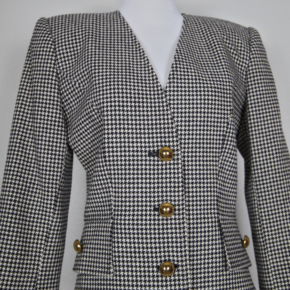 Wool Houndstooth print fitted Blazer NWT